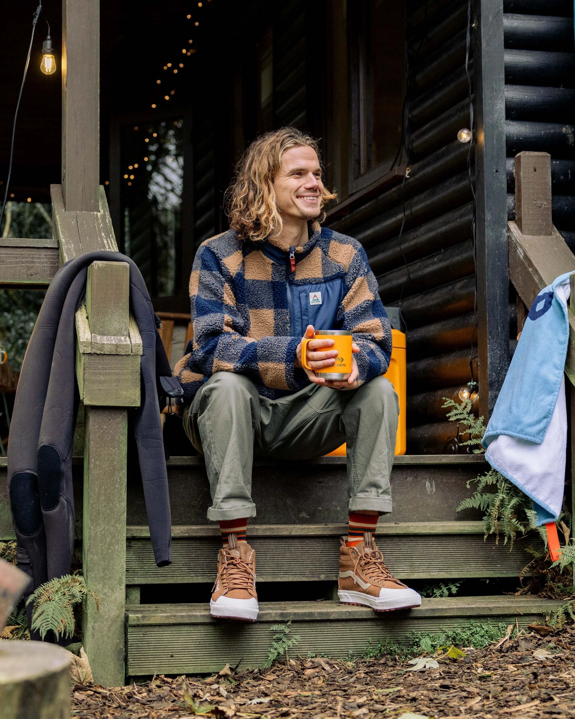 Offroad Sherpa 1/2 Zip Fleece - Toffee/Rich Navy Buffalo - Image 5