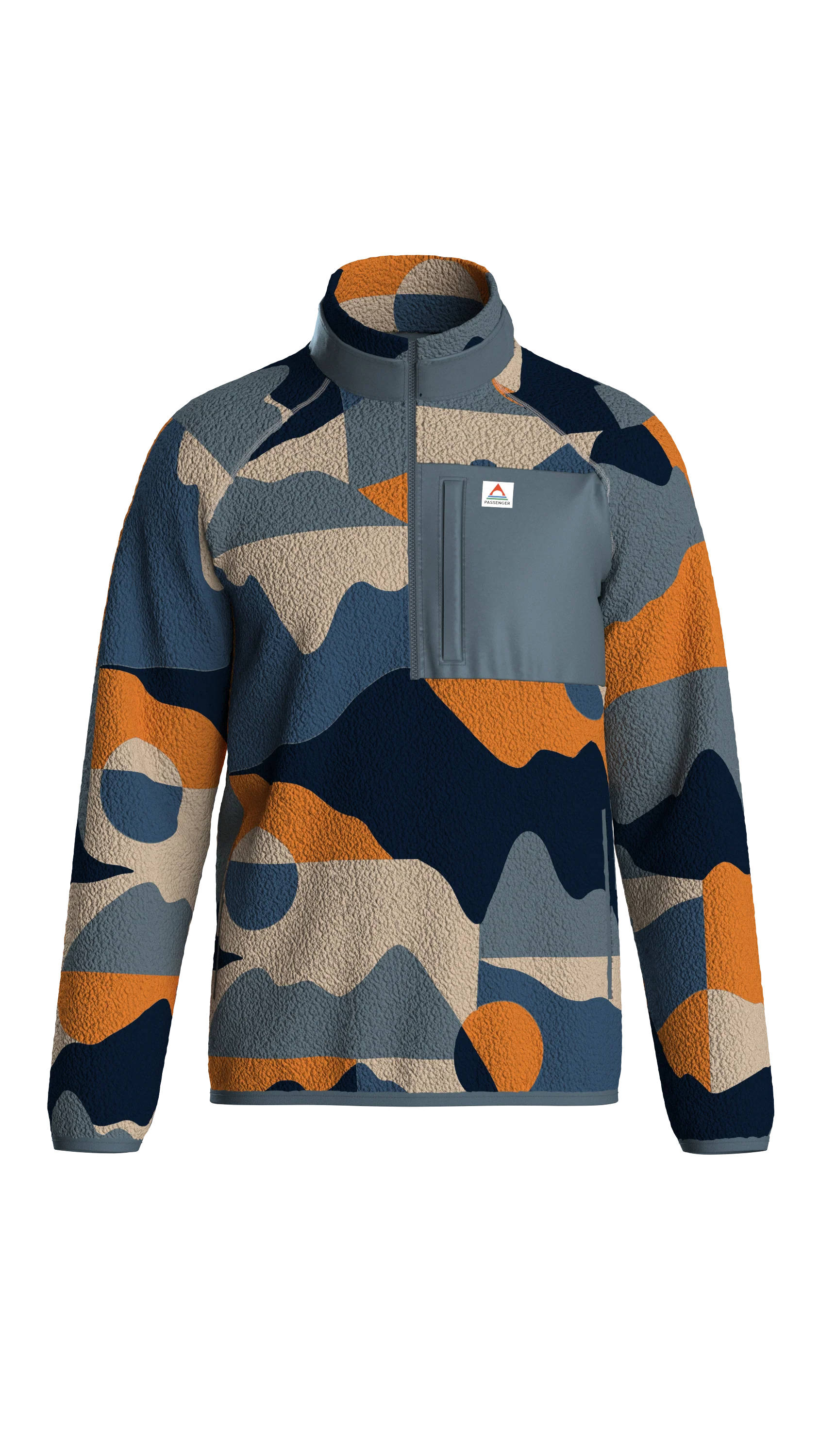 Offroad Sherpa 1/2 Zip Fleece - Vista Patchwork Dark Denim - Image 8