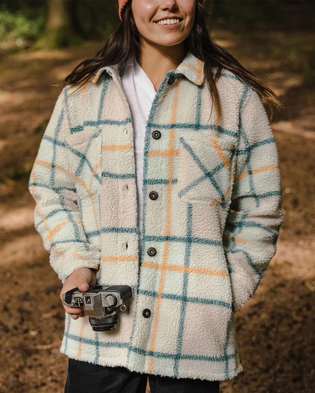 Olympus Yarn Dye Sherpa Fleece Shirt - Surf Spray Check