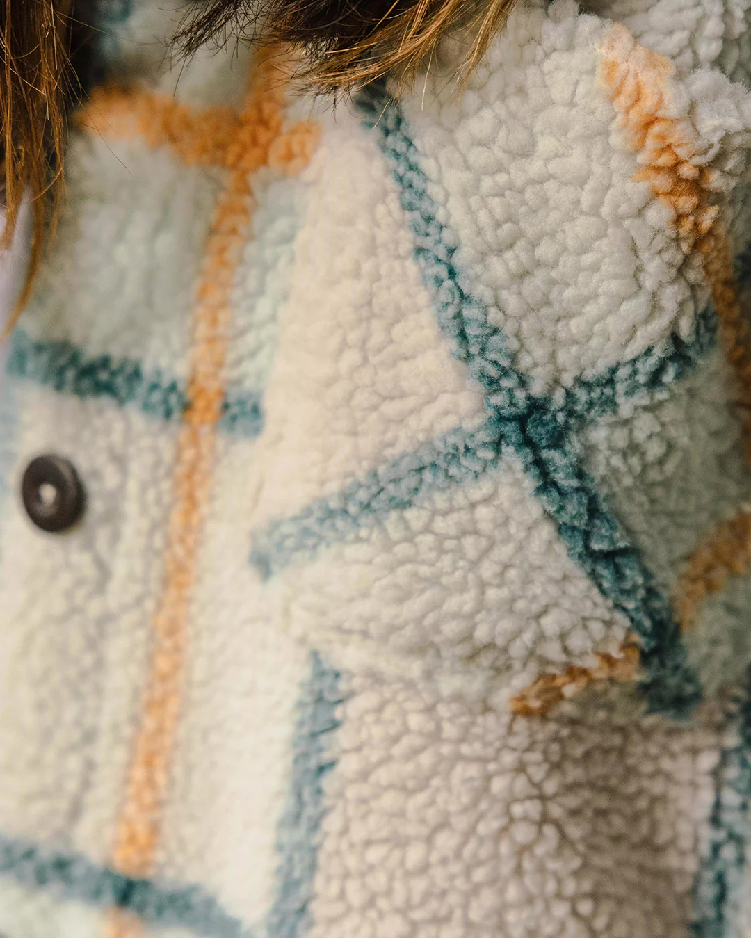 Olympus Yarn Dye Sherpa Fleece Shirt - Surf Spray Check - Image 2
