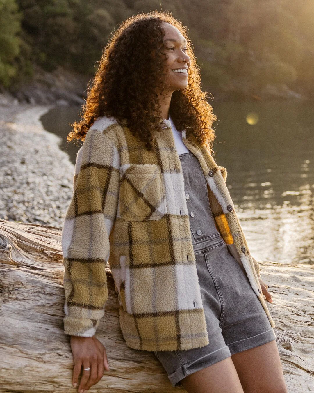 Olympus Yarn Dye Sherpa Fleece Shirt - Honey Check - Image 3