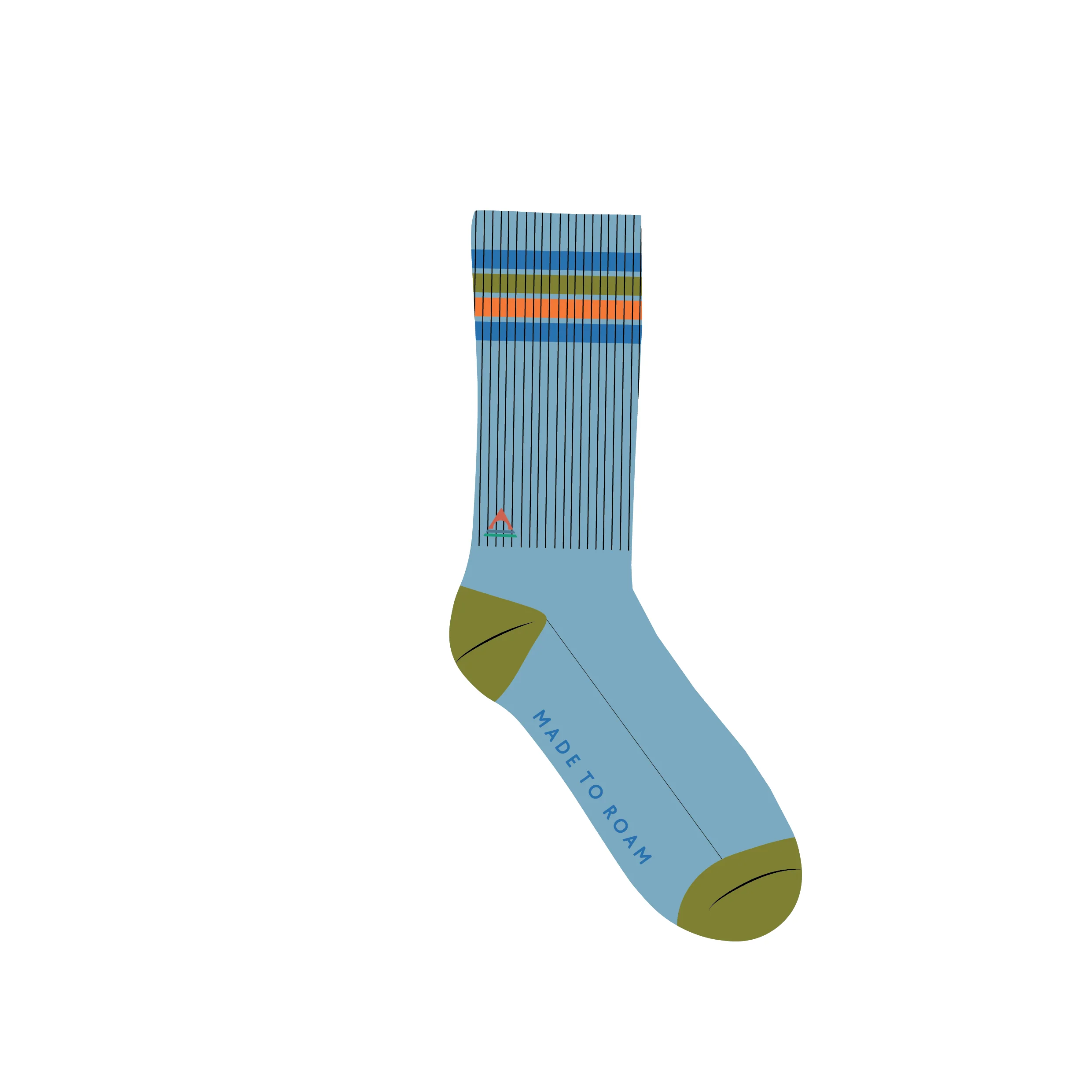 Classic Midweight Crew Socks - Retro Blue - Image 5