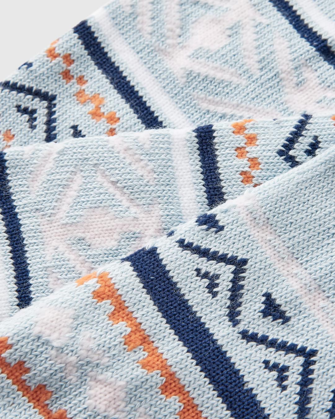 Organic Mid-weight Patterned Socks - Blue Fog - Image 4