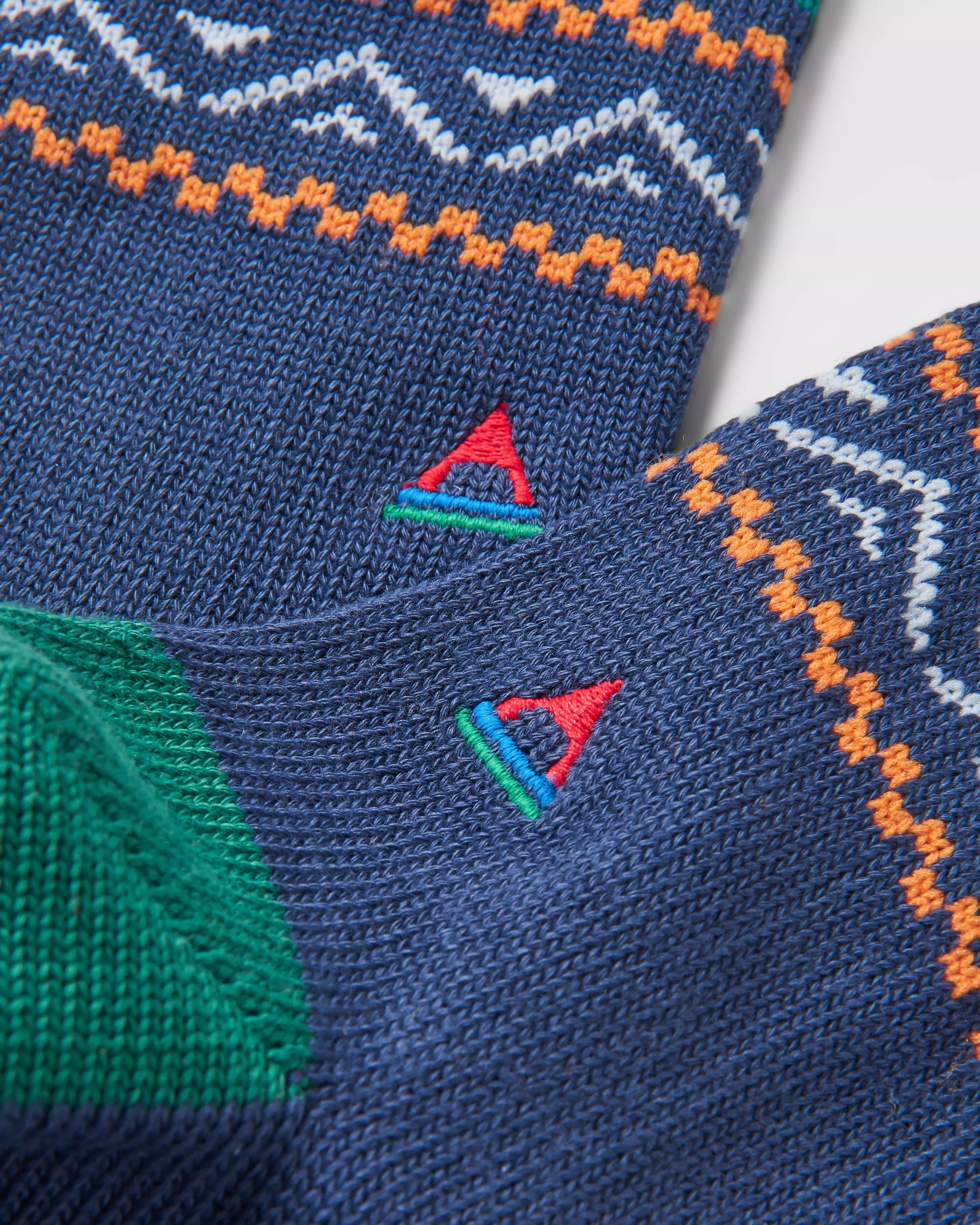 Organic Midweight Patterned Socks - Deep Navy - Image 4