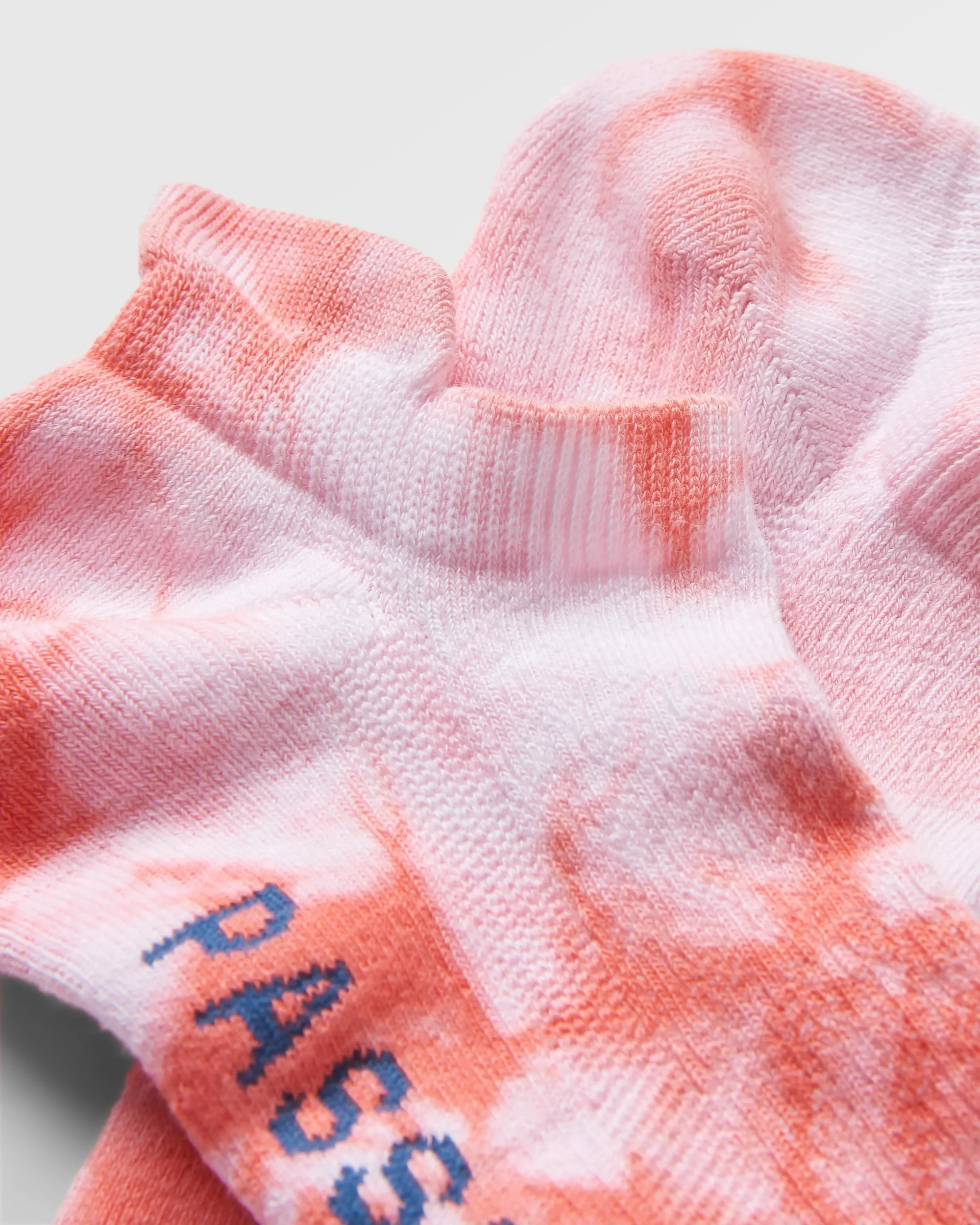 Organic Trainer Socks - Tie Dye Shell Pink - Image 2