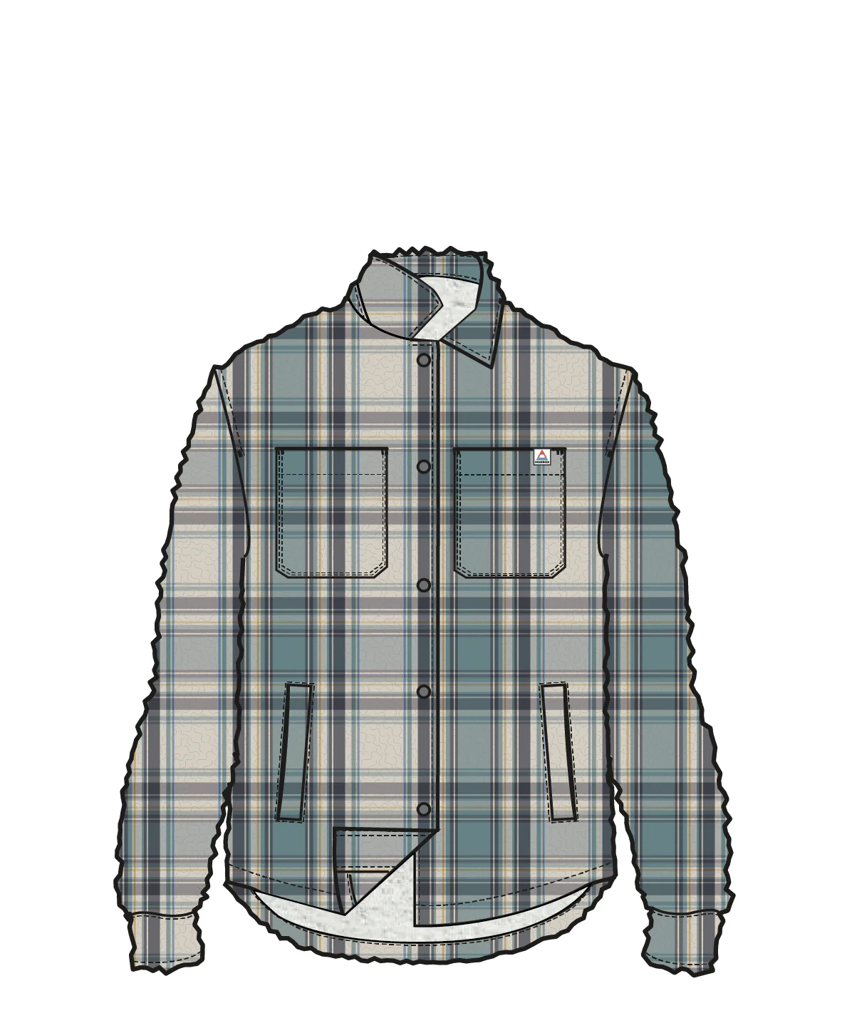 Orion Sherpa-Lined Polar Fleece Shirt - Oatmeal/Arctic Check - Image 10