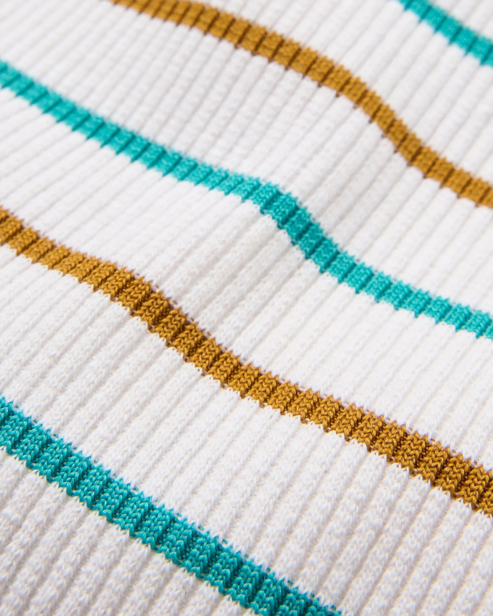 Out There Ribbed Cropped T-Shirt - Spruce Yellow/Aqua Stripe - Image 4