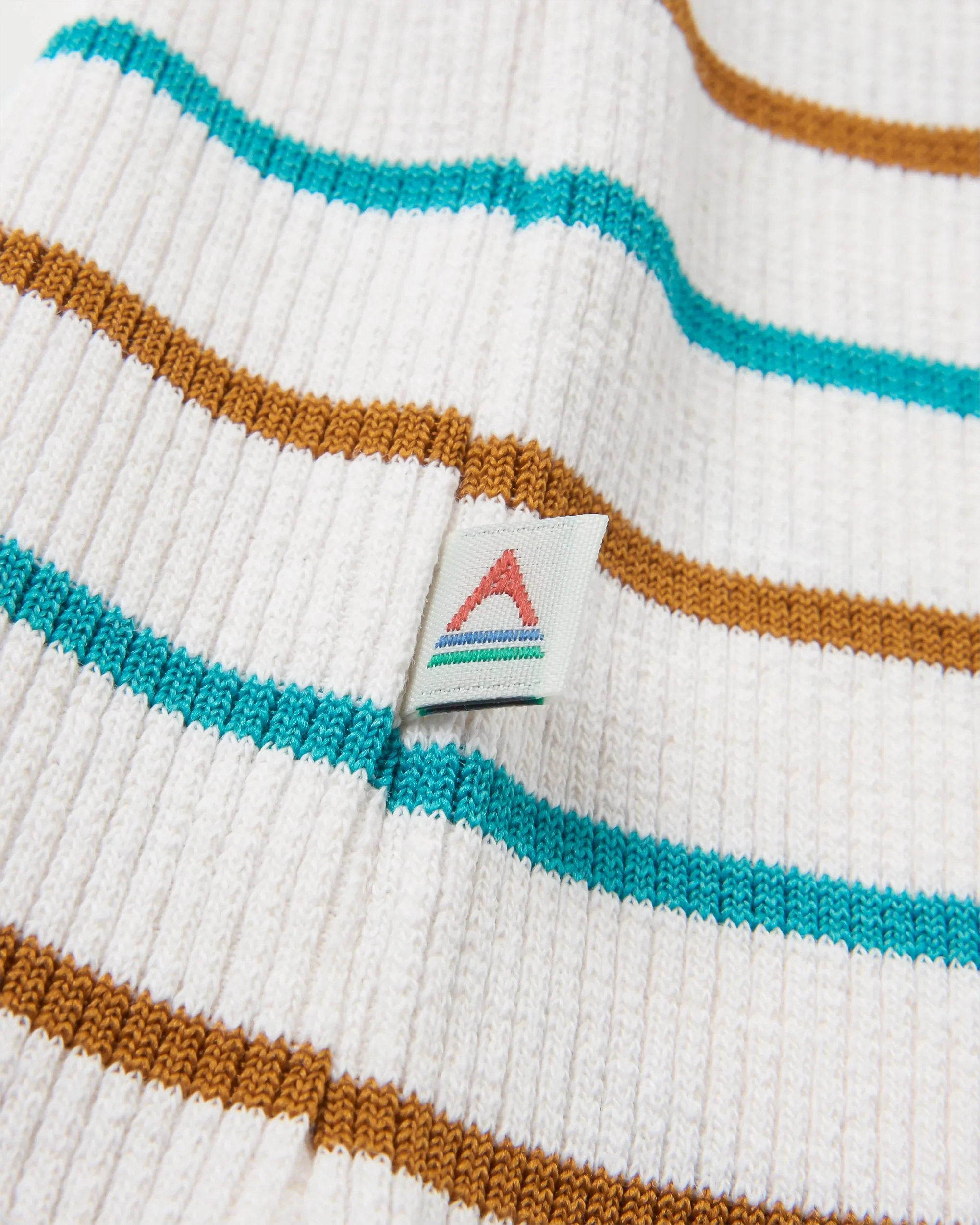 Out There Ribbed Cropped Vest - Spruce Yellow/Aqua Stripe - Image 3