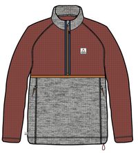 Overlook Grid Polar Fleece - Red Ochre/Grey Marl - Image 13