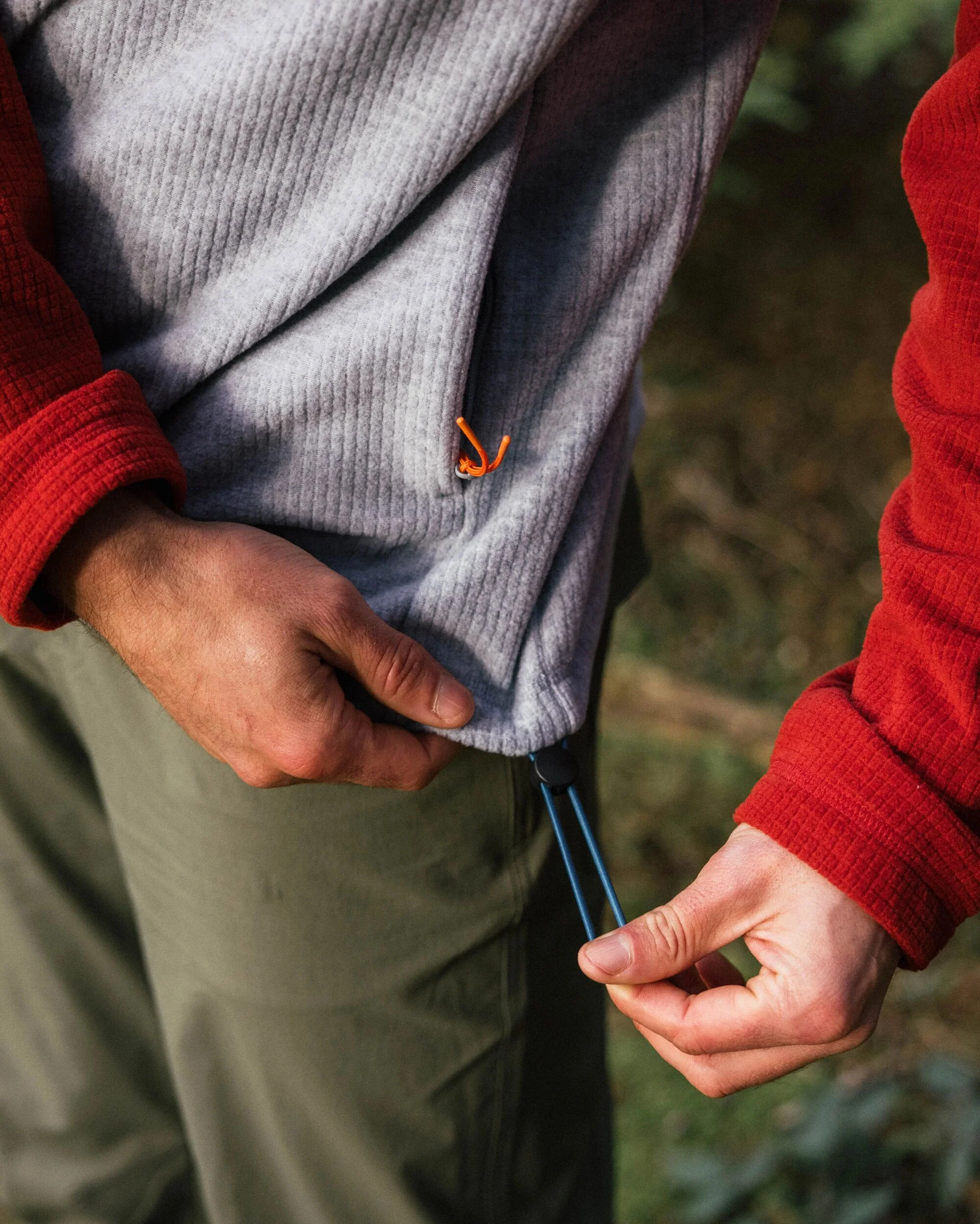 Overlook Grid Polar Fleece - Red Ochre/Grey Marl - Image 4