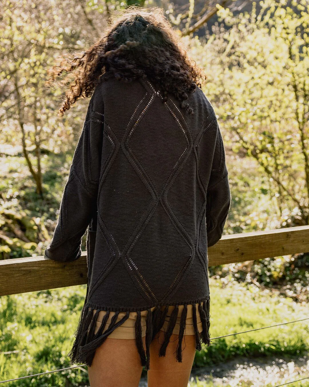 Palm Organic Cotton Cardigan - Black - Image 2