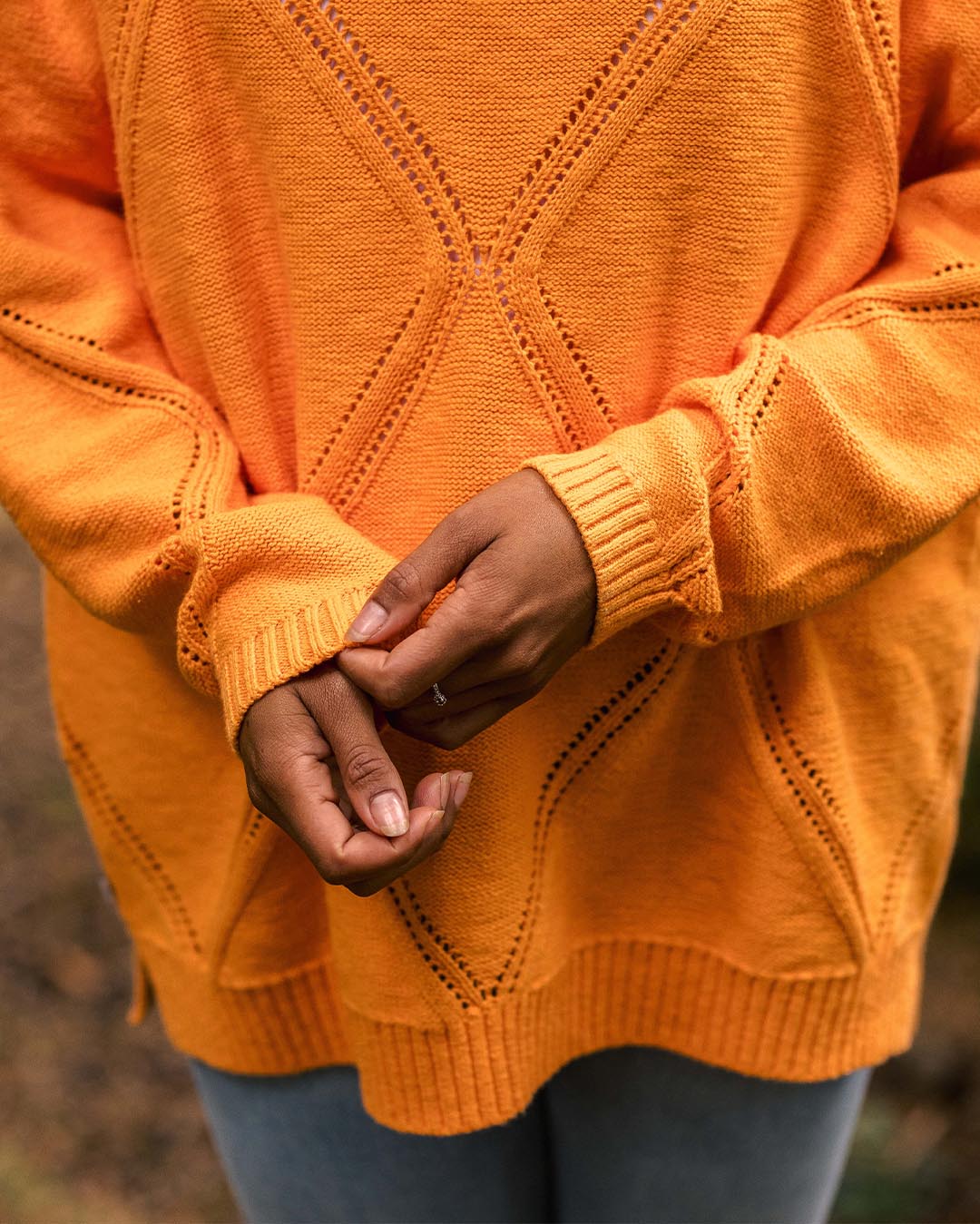 Palm Organic Oversized Knitted Jumper - Apricot - Image 2