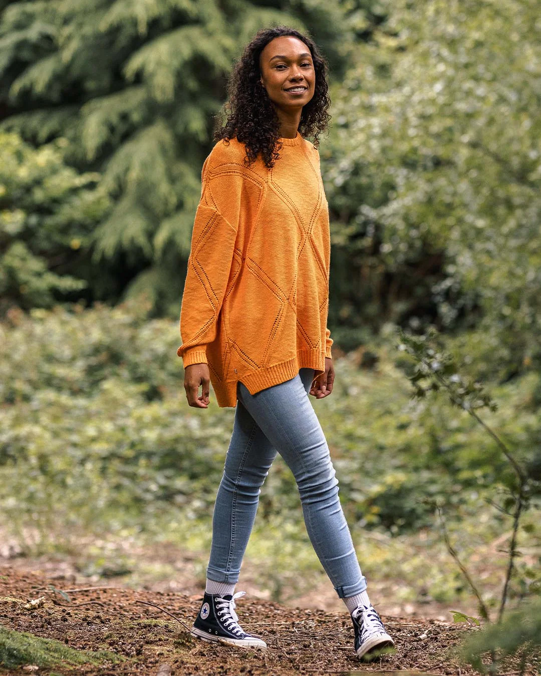 Palm Organic Oversized Knitted Jumper - Apricot - Image 5