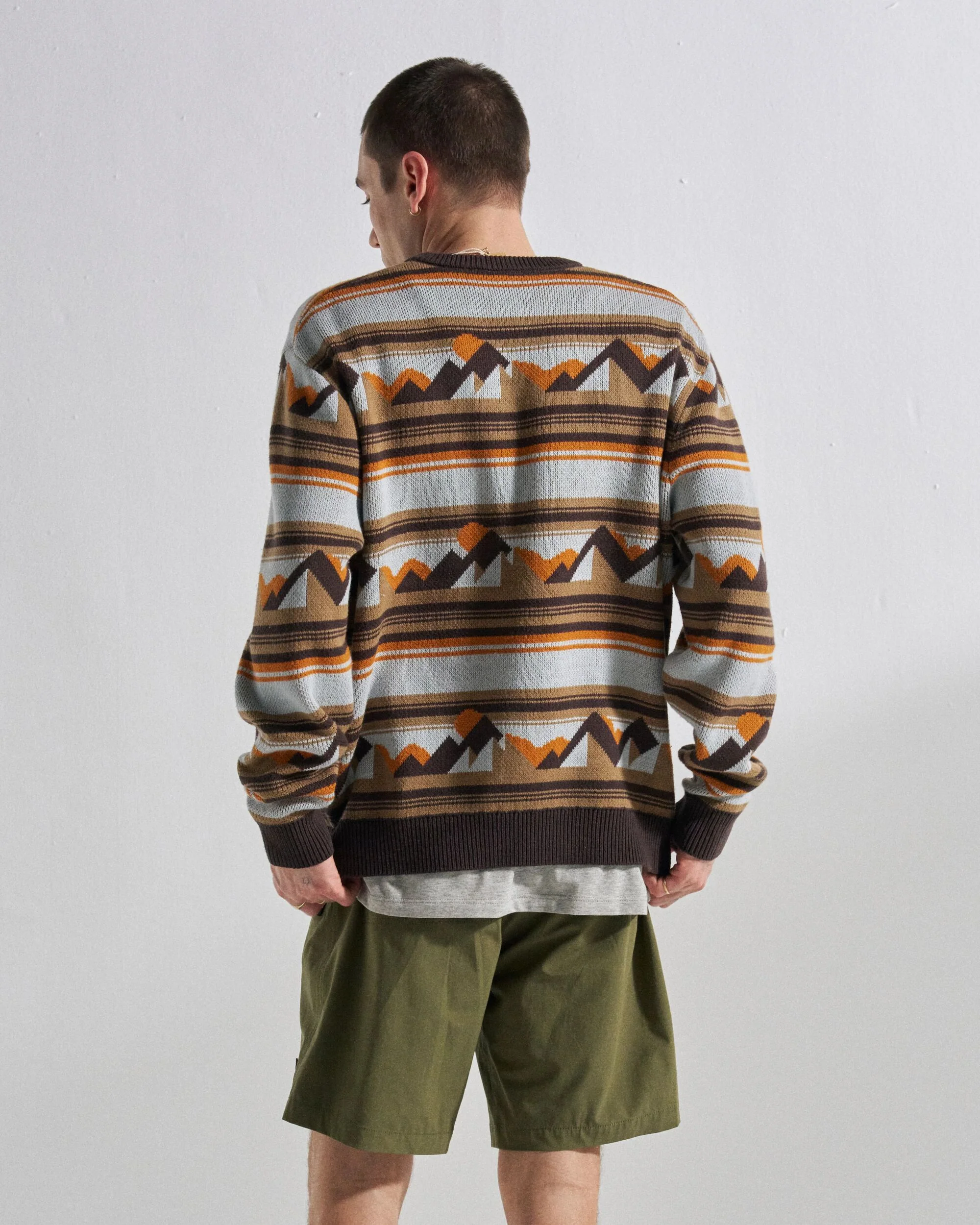 Panorama Lightweight Knitted Jumper - Views Caramel Stripe - Image 3