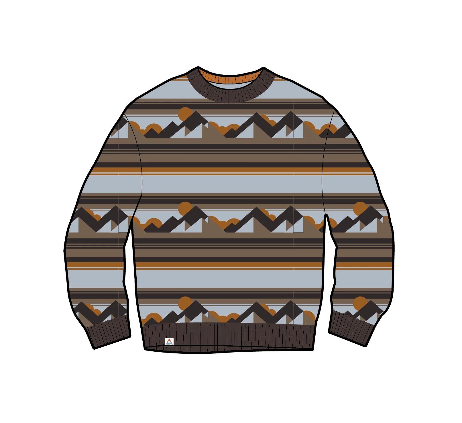 Panorama Lightweight Knitted Jumper - Views Caramel Stripe - Image 8