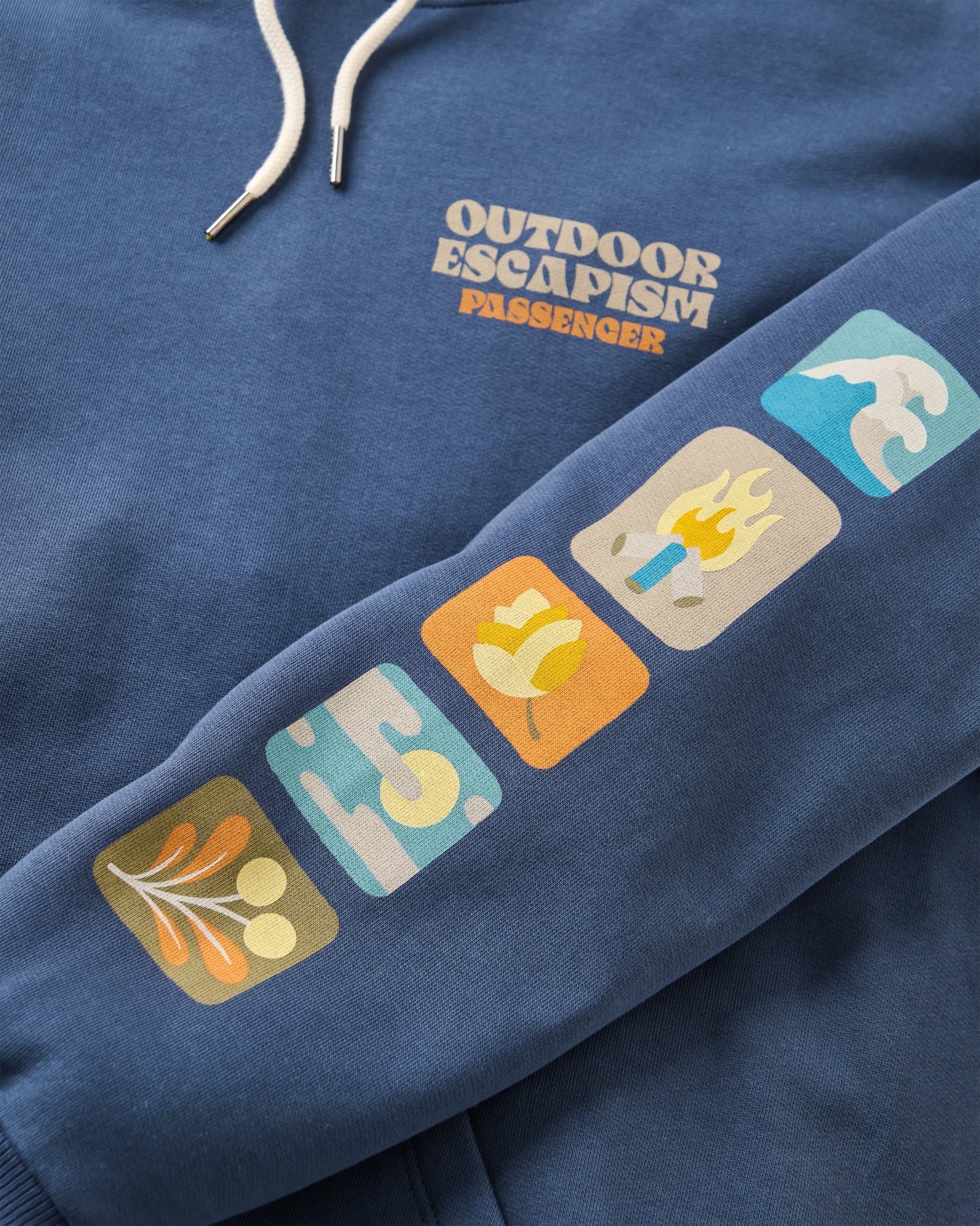 Patch Organic Cotton Hoodie - Rich Navy - Image 4
