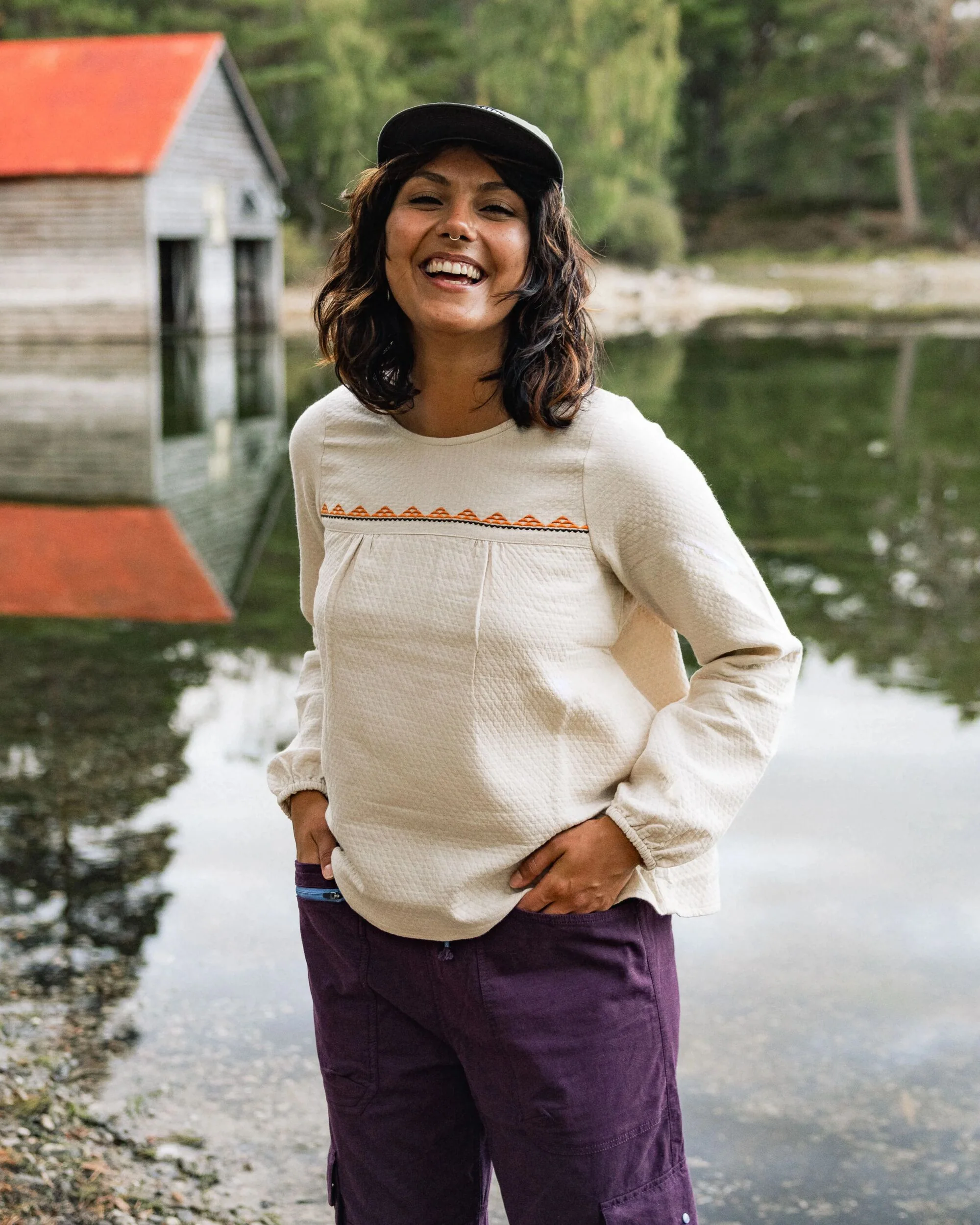 Petal Organic Cotton LS Top - Vintage White - Image 3