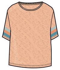 Poinsettia Organic Cotton T-Shirt - Soft Apricot Marl - Image 4