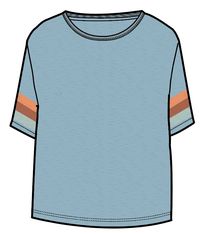 Poinsettia Organic Cotton T-Shirt - Soft Blue Pool Marl - Image 4