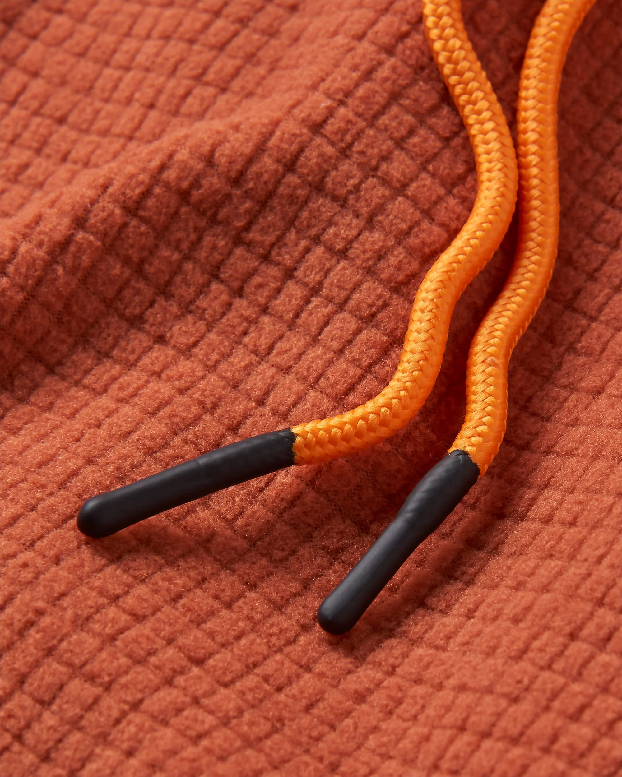 Point Grid Polar Fleece Hoodie - Baked Clay - Image 5