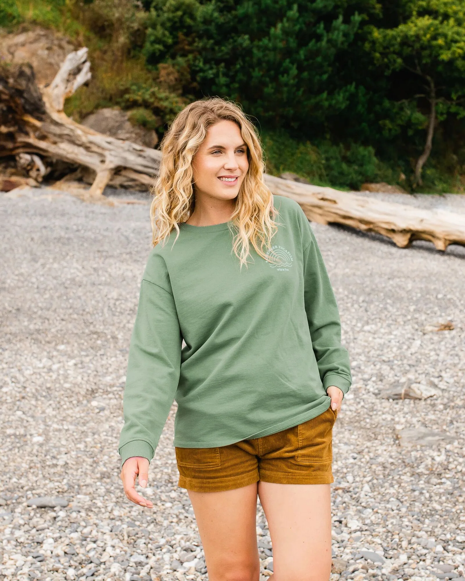 Rainbow Oversized Sweatshirt - Dark Ivy - Image 4