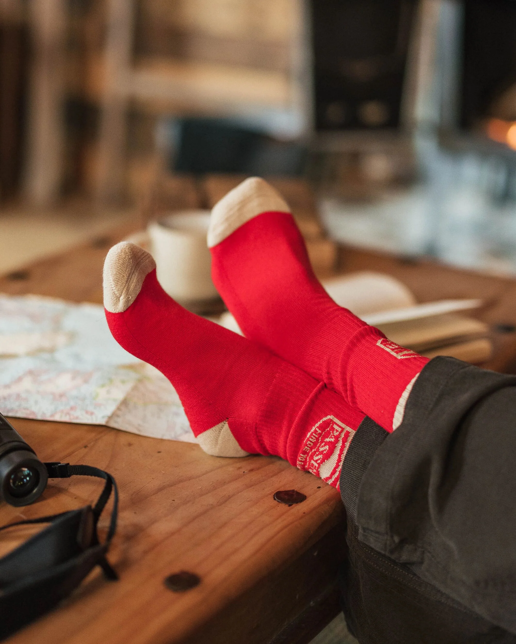 Rambler Organic Mid-weight Crew Socks - Red Ochre - Image 2
