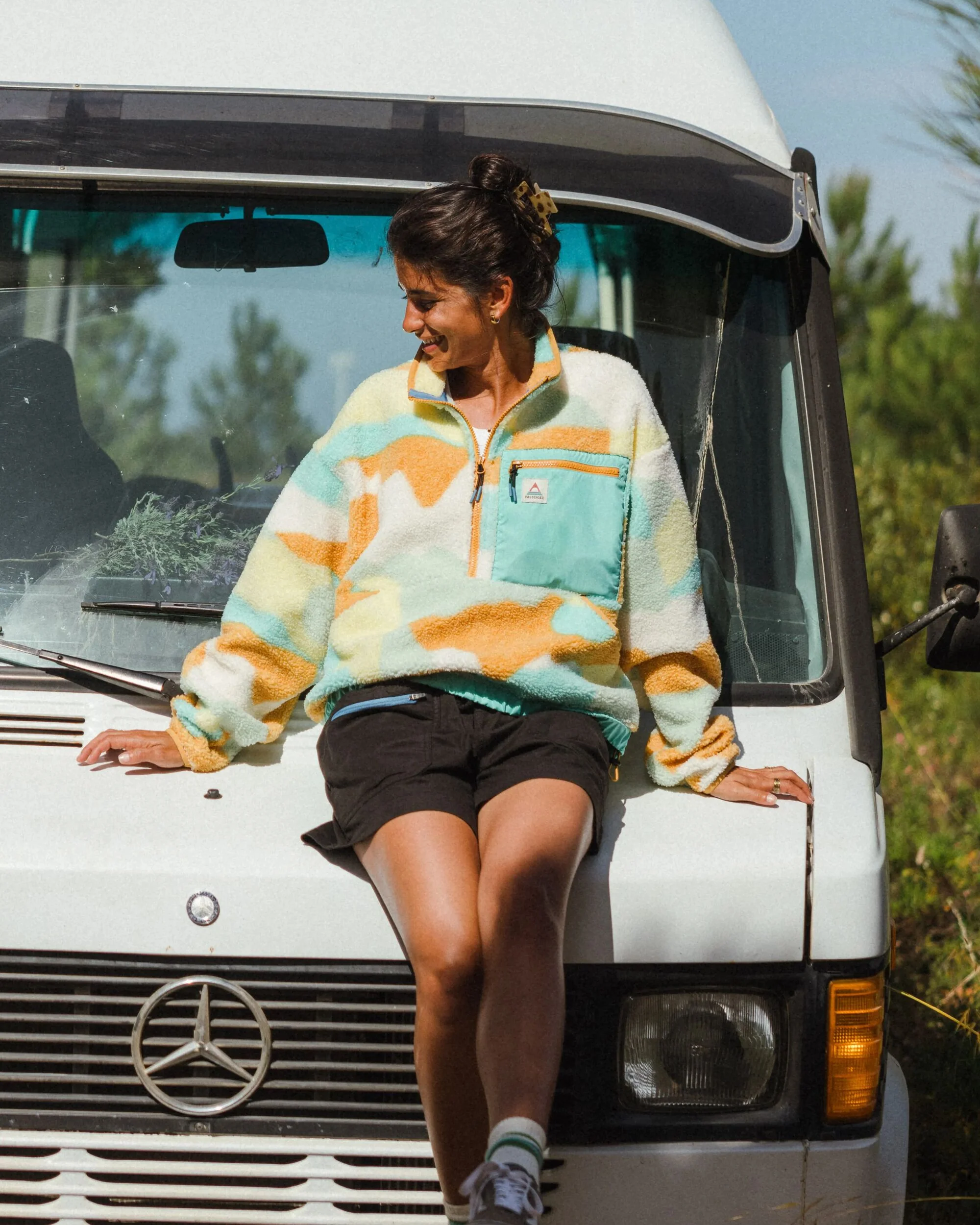 Ravi Sherpa Fleece - Vista Patchwork Yellow - Image 4