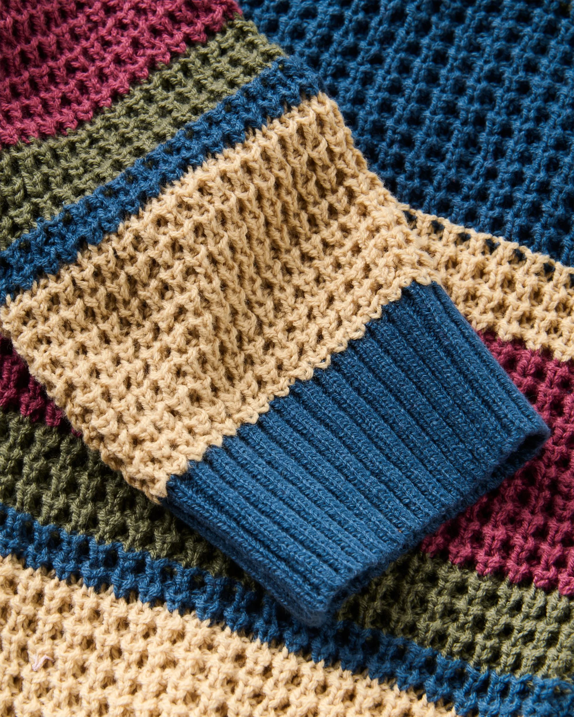 Reflection Open Knit Stripey Cardigan - Dusty Olive Multi Stripe - Image 7