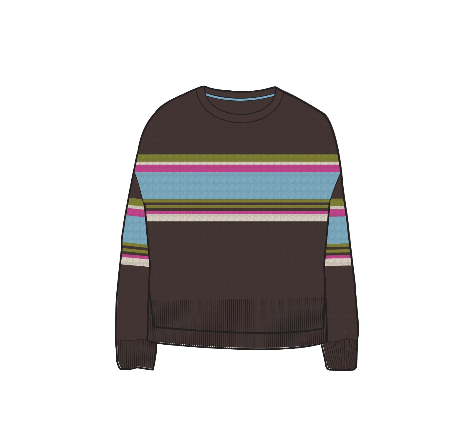 Reflection Stripey Jumper - Espresso - Image 9