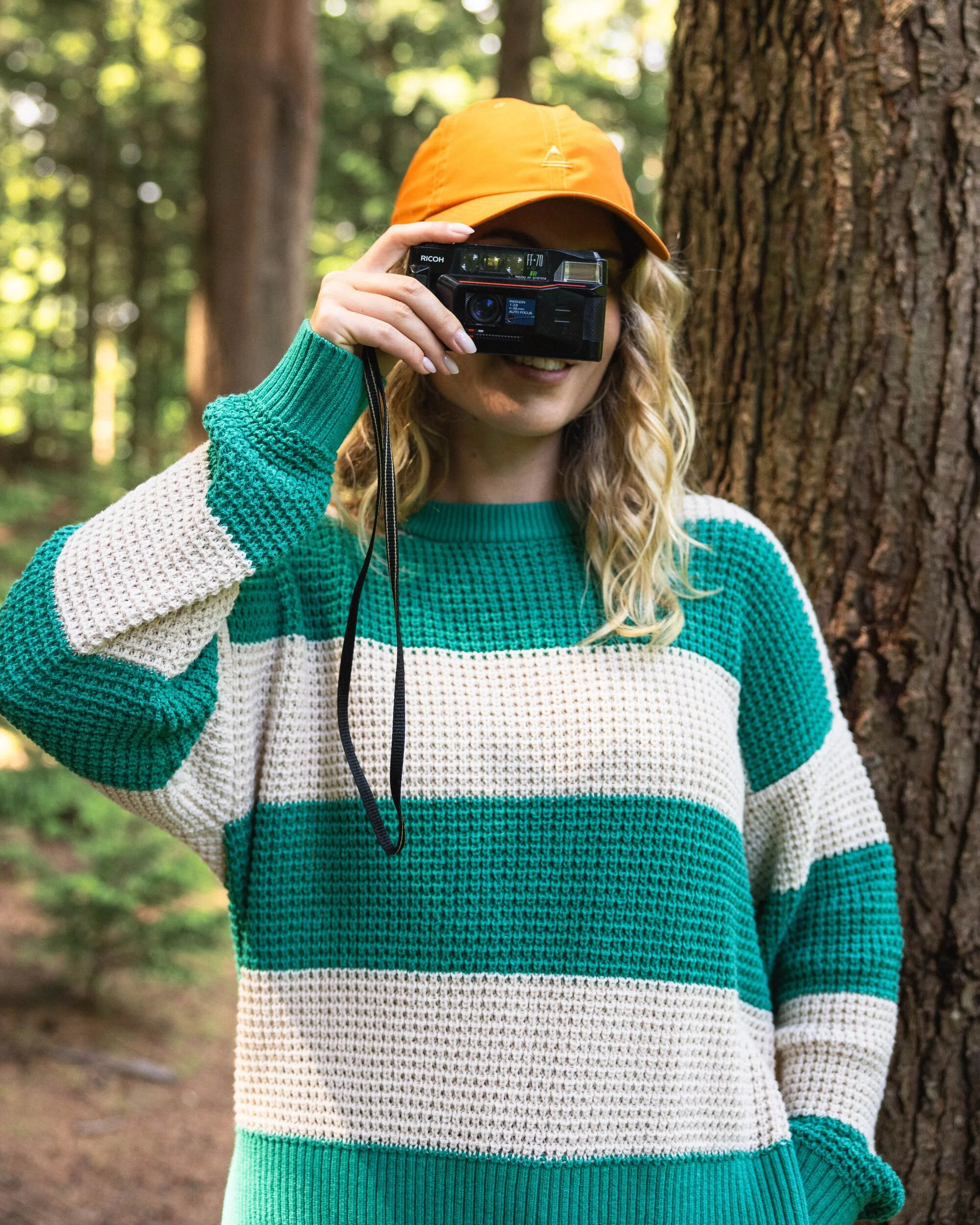 Reflection Stripey Jumper - Vintage White/Greenlake Stripe - Image 3