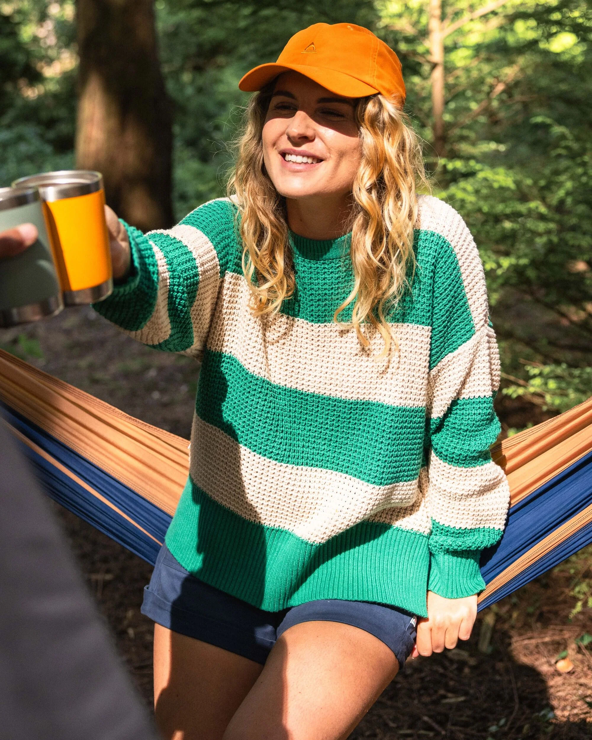 Reflection Stripey Jumper - Vintage White/Greenlake Stripe - Image 4