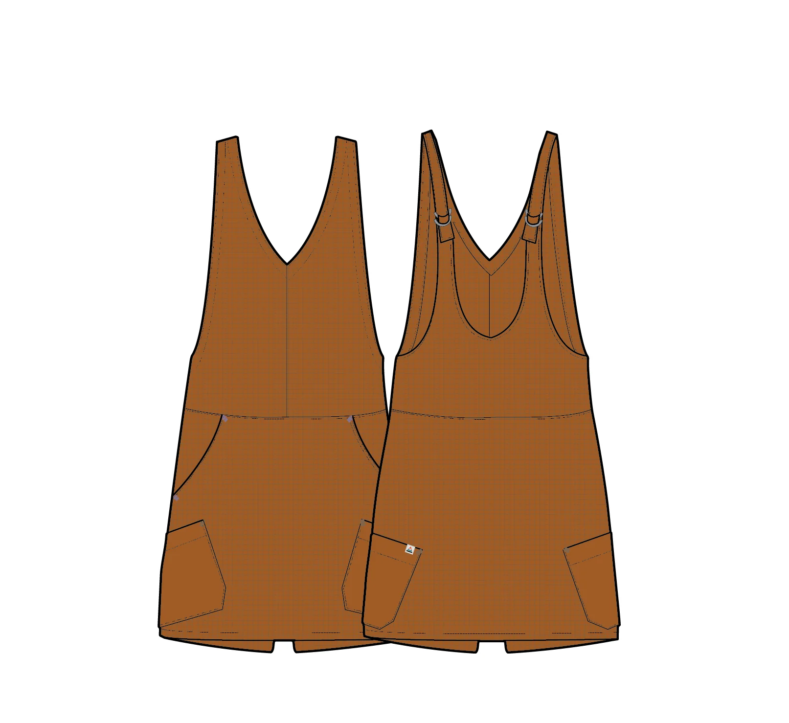 Refuel Ripstop Dress - Retro Orange - Image 7