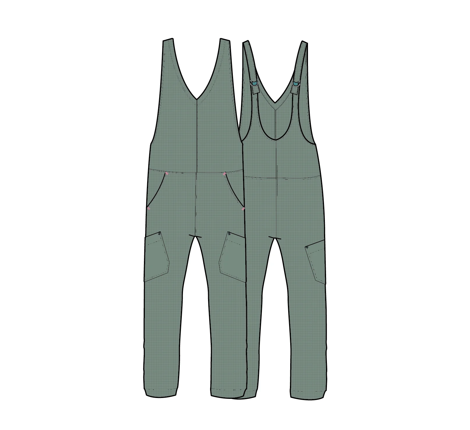 Refuel Ripstop Dungarees - Pistachio - Image 7