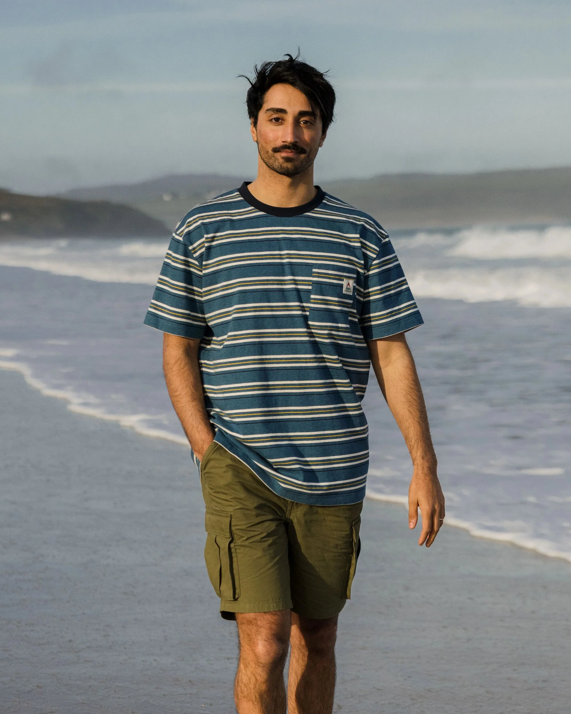 Retro Relaxed Fit T-Shirt - Blue Steel Marl - Image 5