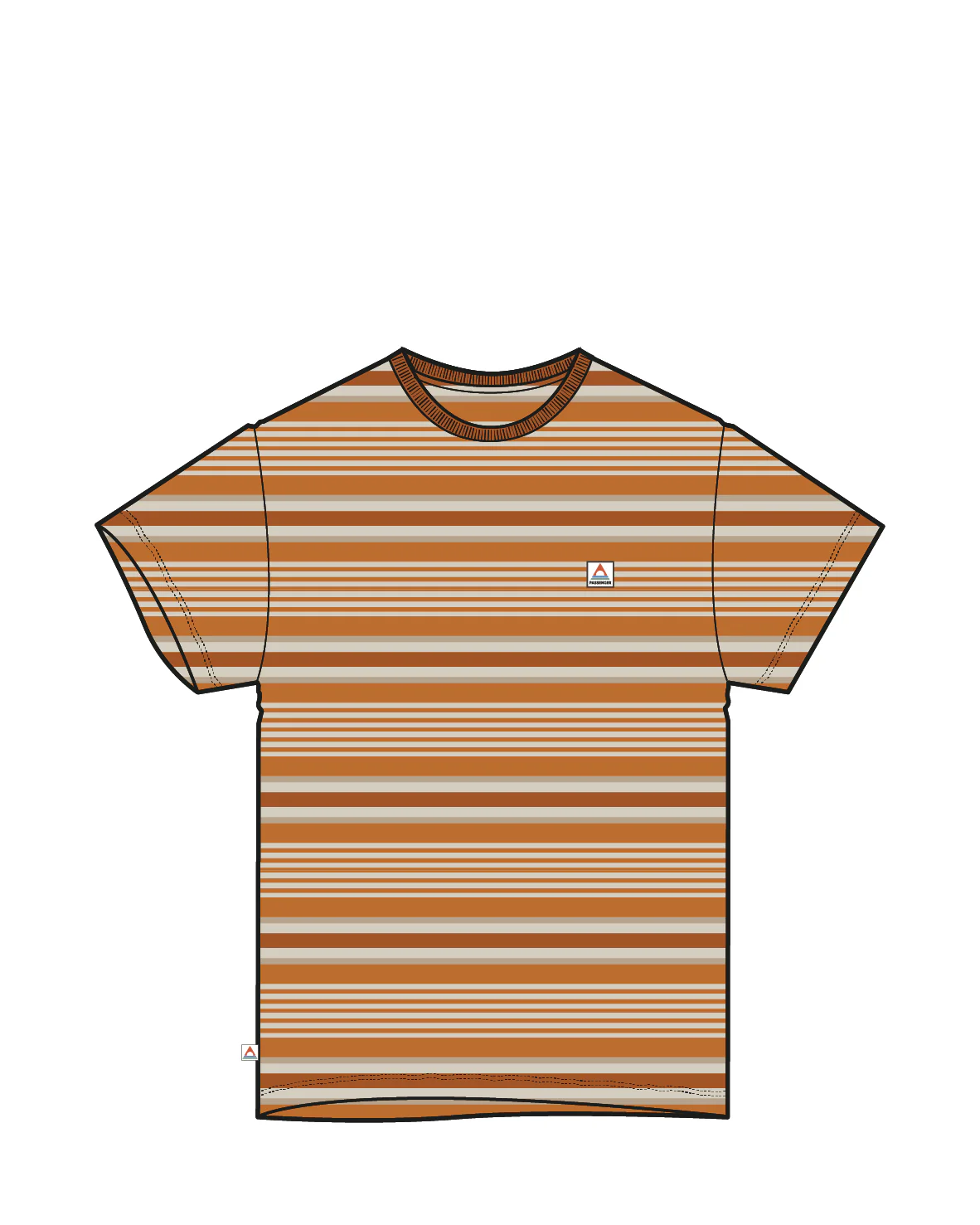 Retro Relaxed Fit T-Shirt - Sunrise Orange Stripe - Image 9