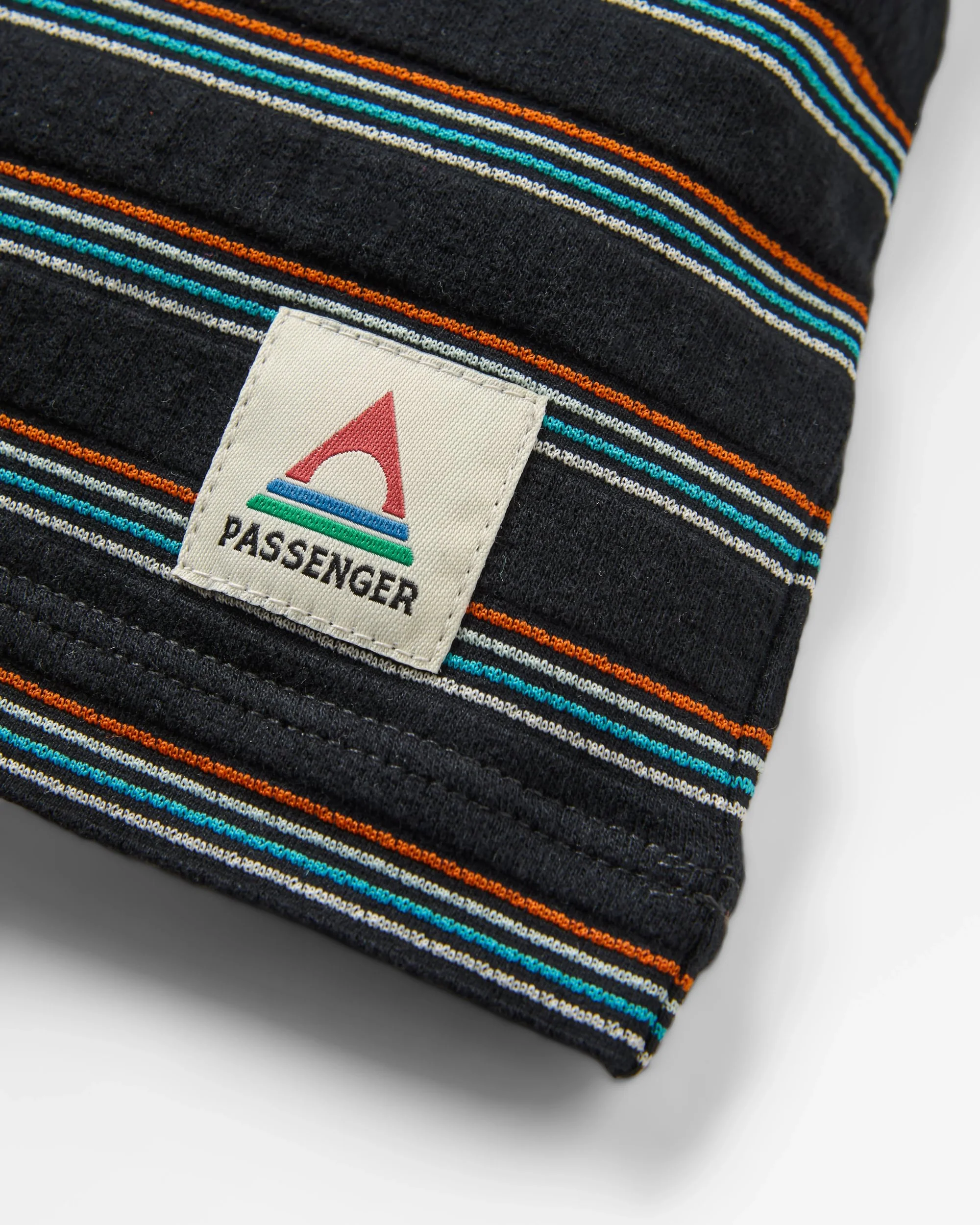 Retro Vibes Organic Cotton T-Shirt - Black Multi Stripe - Image 5