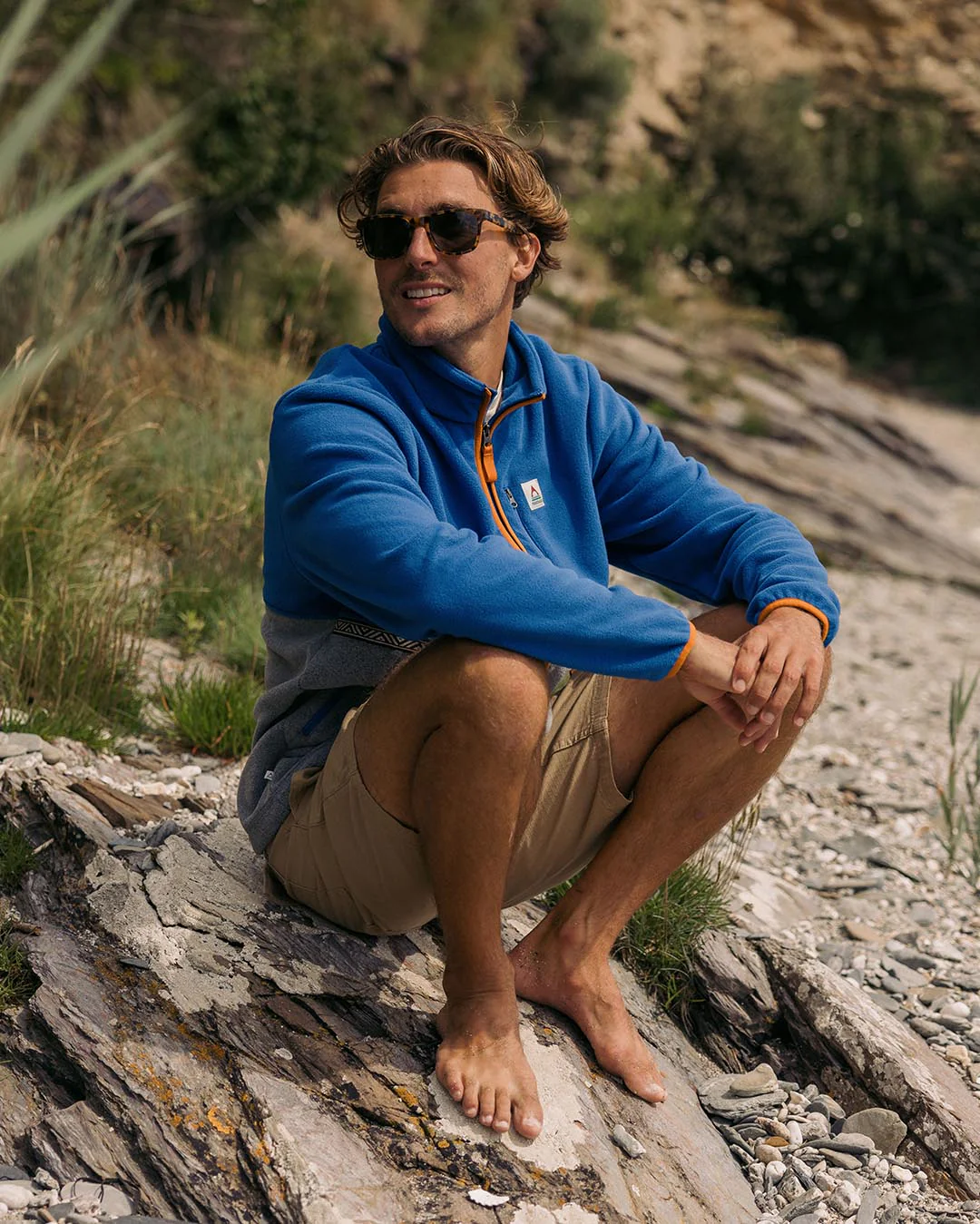 Ridge Full Zip Polar Fleece - True Blue/Grey Marl - Image 4