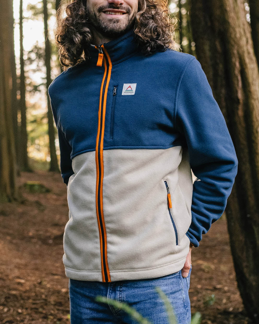 Ridge Full Zip Polar Fleece - Dark Denim/Oatmeal - Image 2