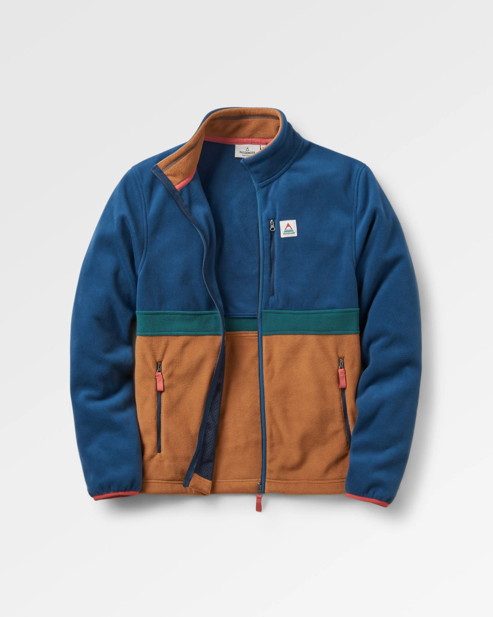 Ridge Full Zip Polar Fleece - Dark Denim/Toffee - Image 2