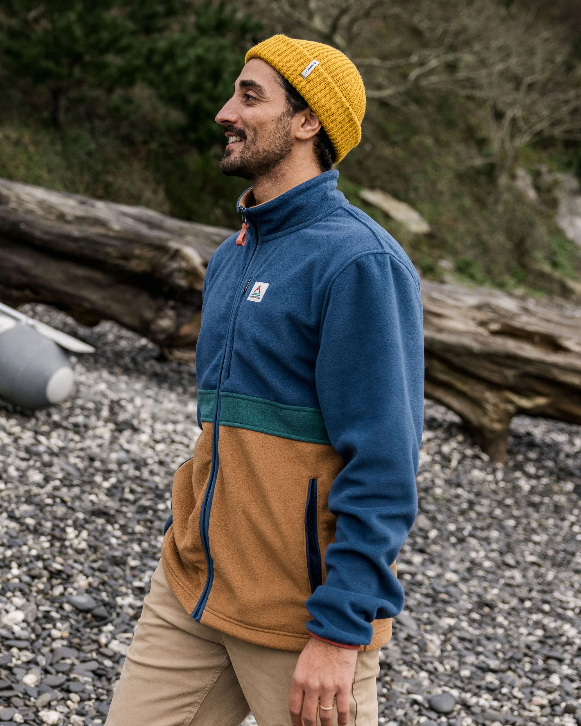 Ridge Full Zip Polar Fleece - Dark Denim/Toffee - Image 3