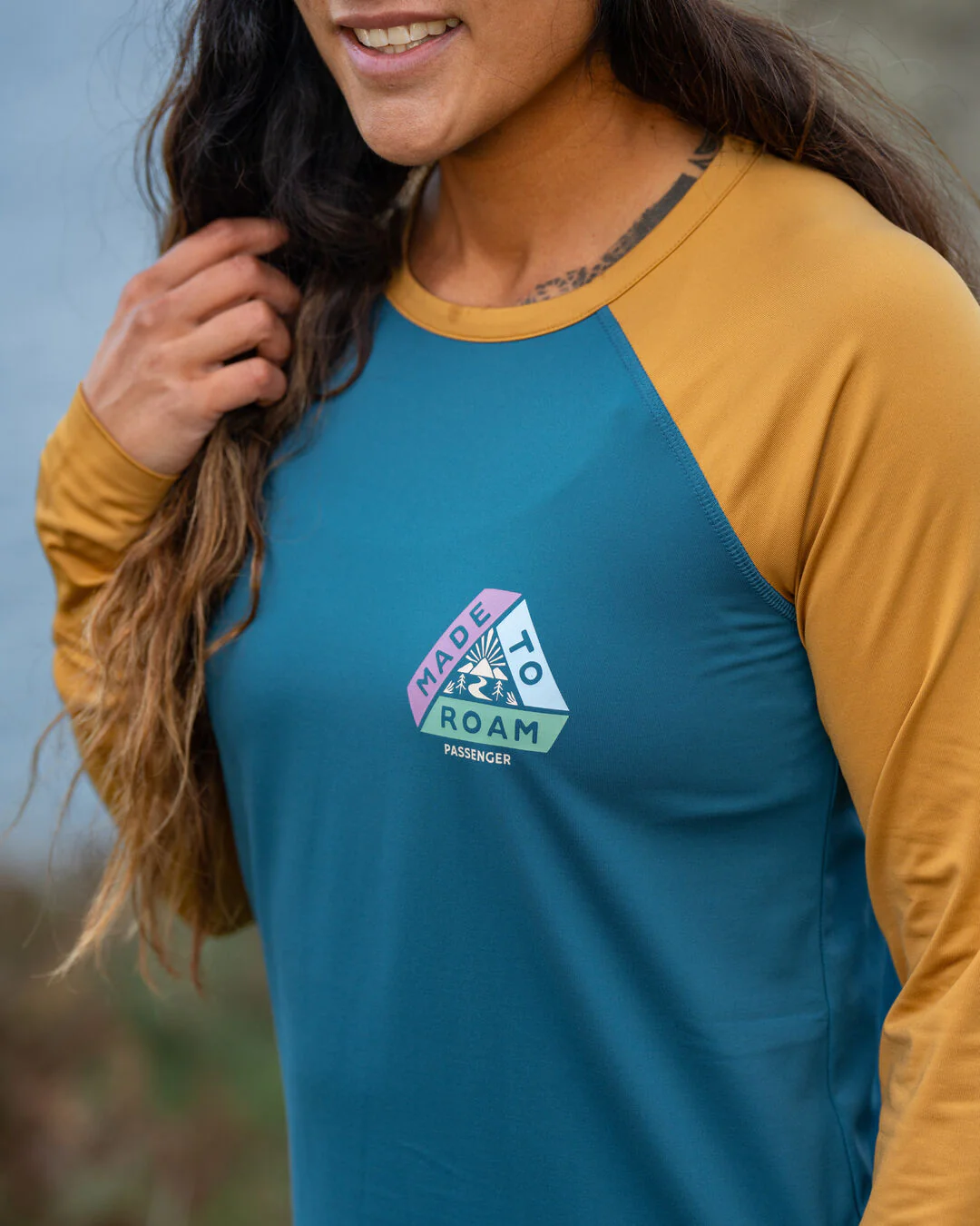 River Active LS T-Shirt - Dusty Ochre/ Corsair Blue - Image 4