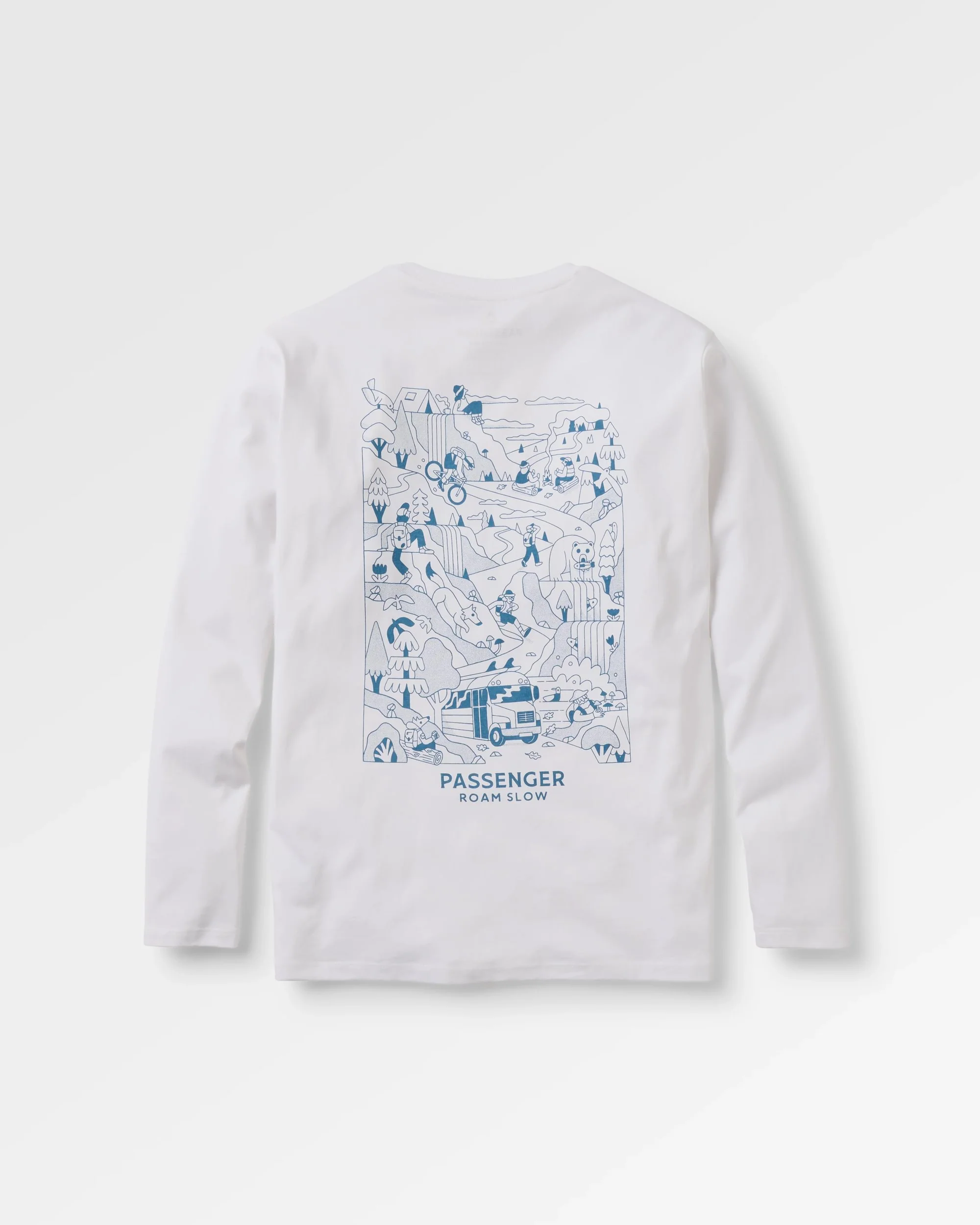 Roam Slow Men's LS T-Shirt - White - Image 2