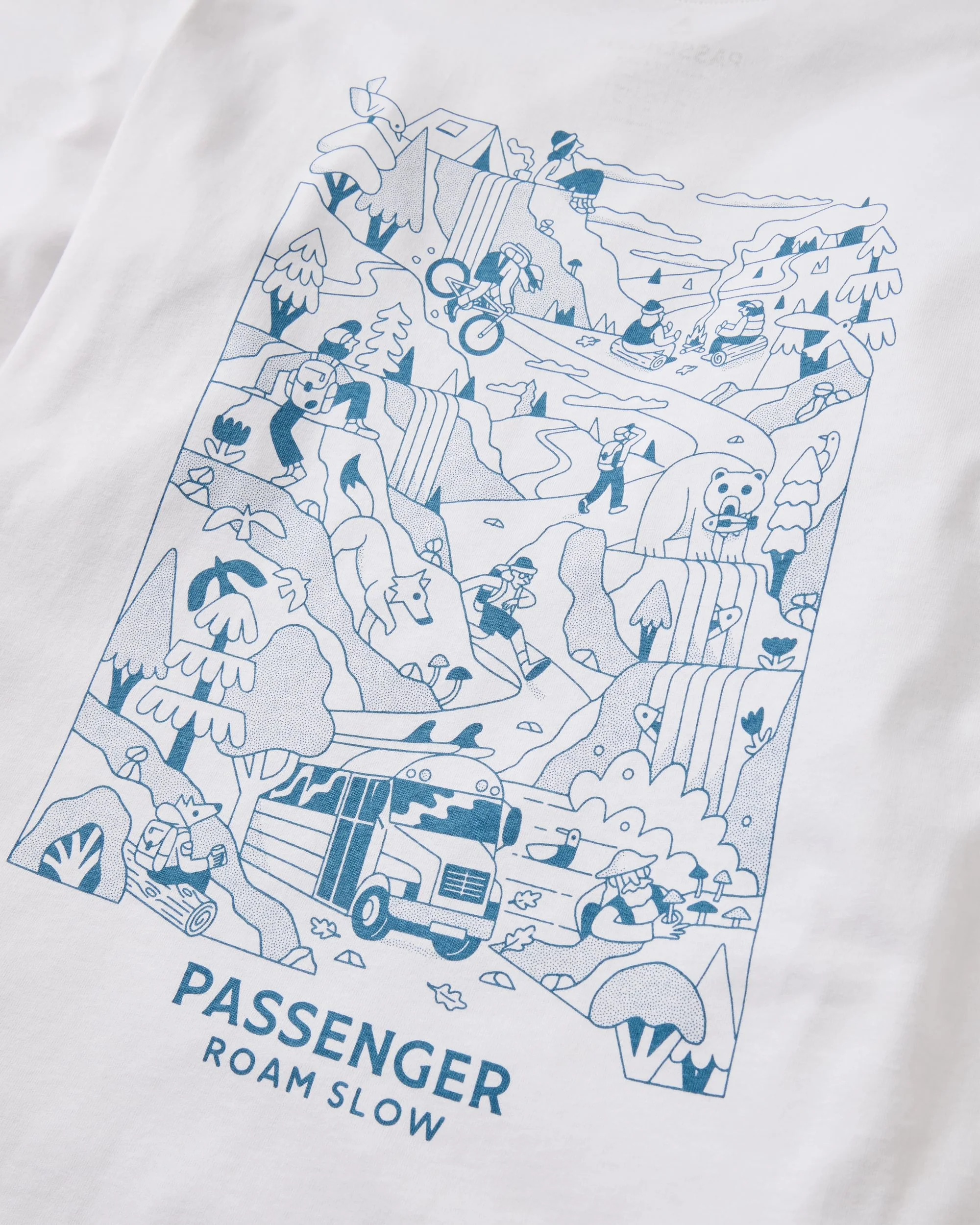 Roam Slow Men's LS T-Shirt - White - Image 4