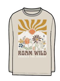 Roam Wild Oversized LS T-Shirt - Birch - Image 10