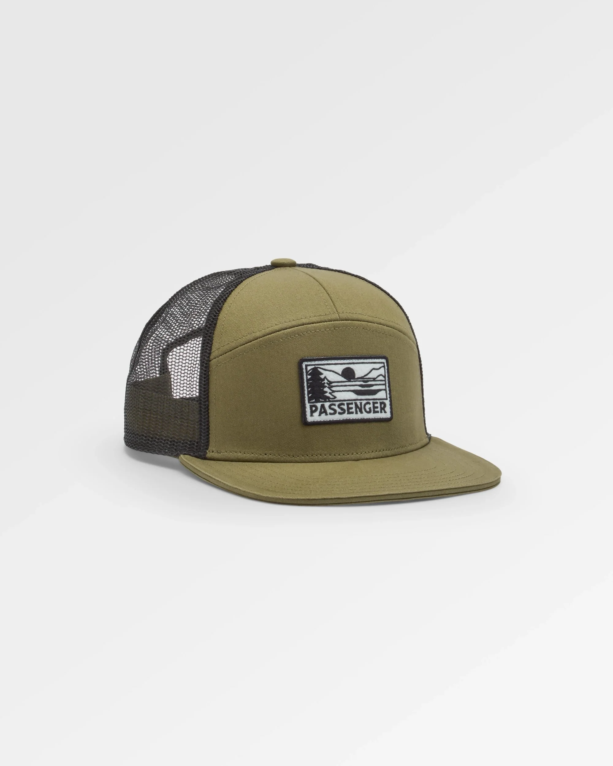 Roamer 7 Panel Organic Cotton Trucker Cap - Khaki