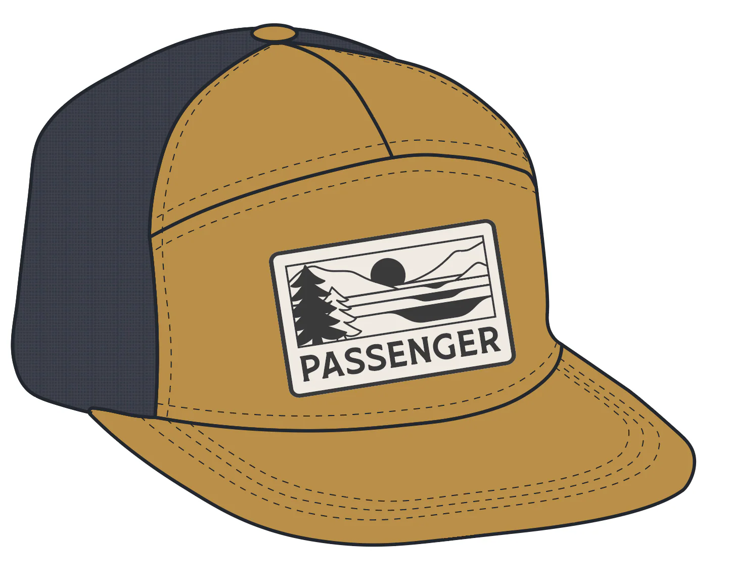 Roamer 7 Panel Organic Cotton Trucker Cap - Spruce Yellow - Image 7