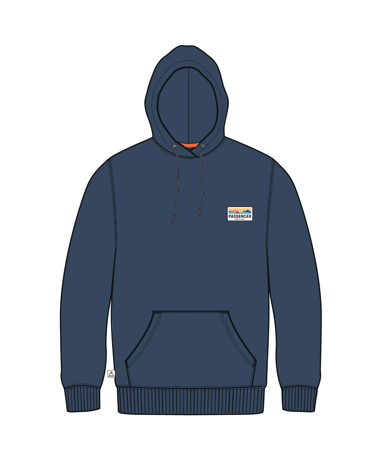 Roamer Patch Relaxed Fit Hoodie - Dark Denim - Image 11