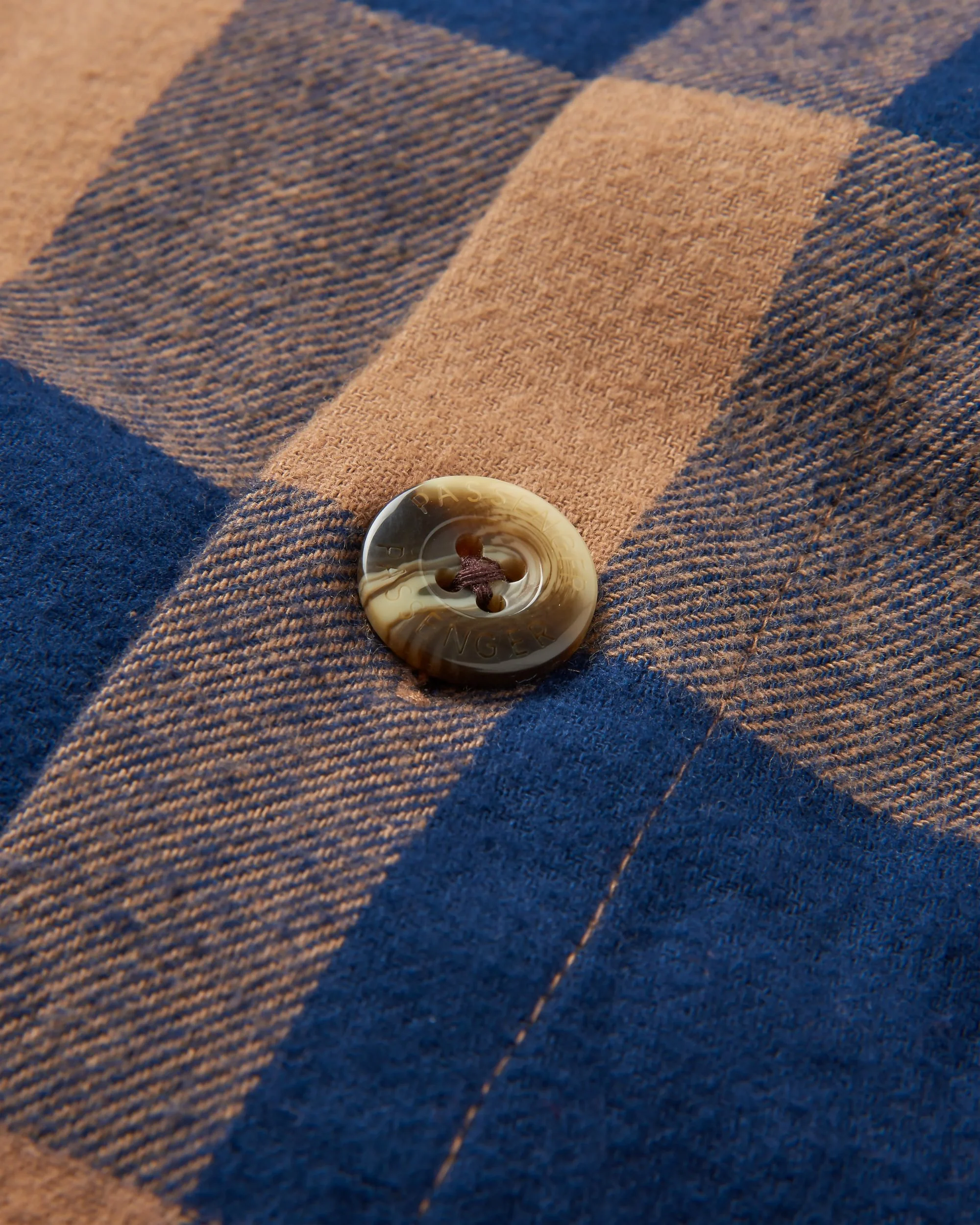 Rustic Organic Cotton Shirt - Toffee/Rich Navy Buffalo - Image 9