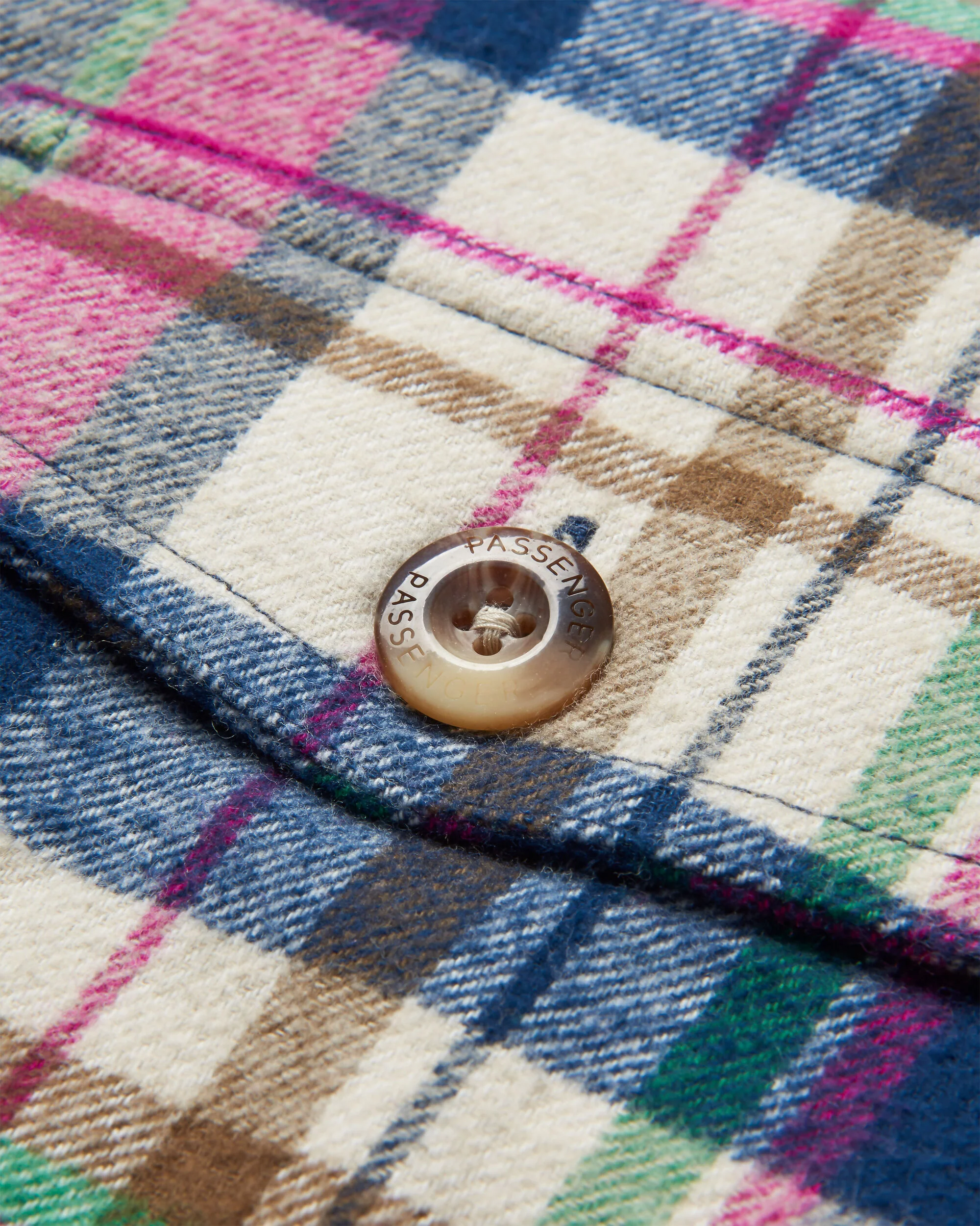 Rustic Organic Cotton Heavyweight Overshirt - Off White Check - Image 8