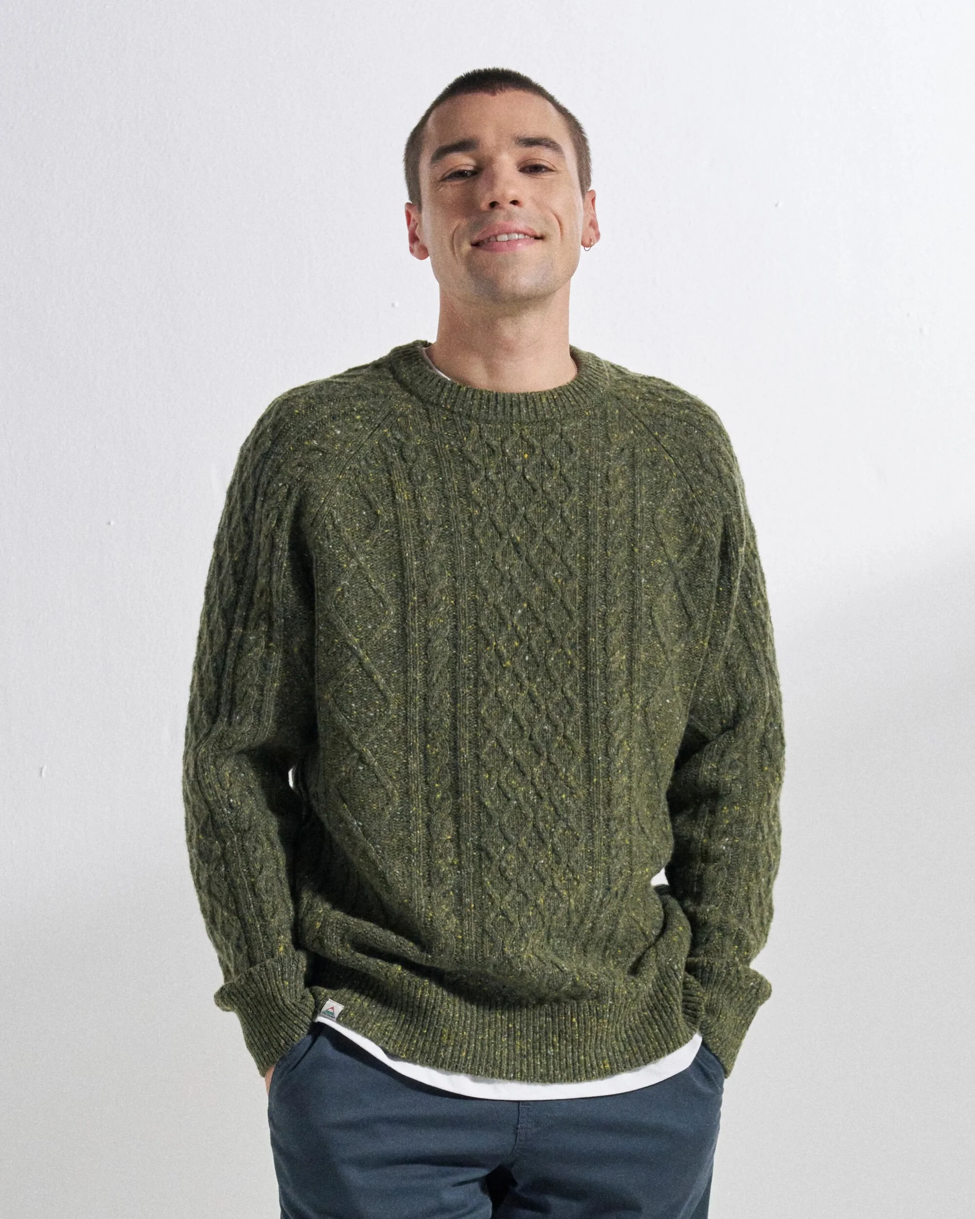 Sandbar Merino Blend Knitted Jumper - Khaki